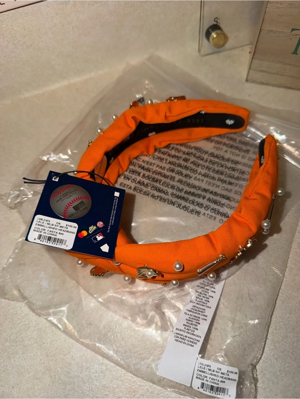 Lele Sadoughi MLB New York Mets Embellished Headband